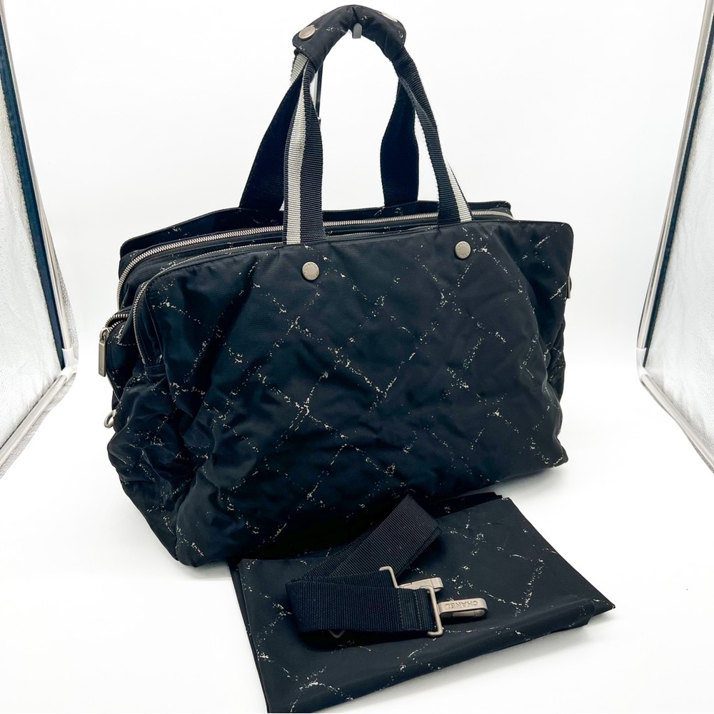 CHANEL Travel Line  Nylon Weekender Travel Bag Black - Picture 2 of 16
